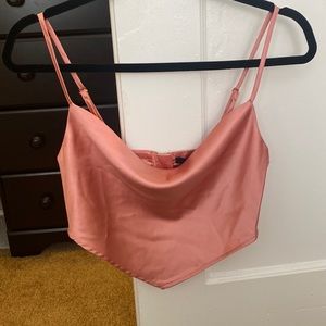 Silky pink dress top
